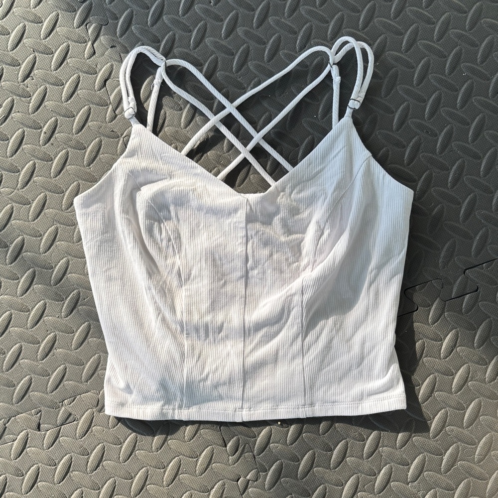 White Fitted Bustier Crop Camisole
